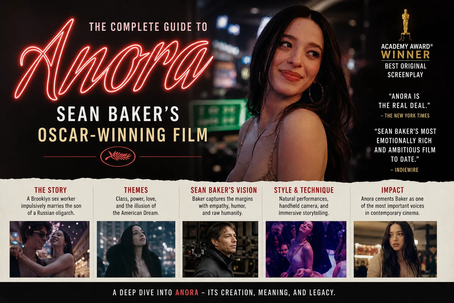 Key art for Anora showing Mikey Madison in her Oscar-winning role as Ani.
