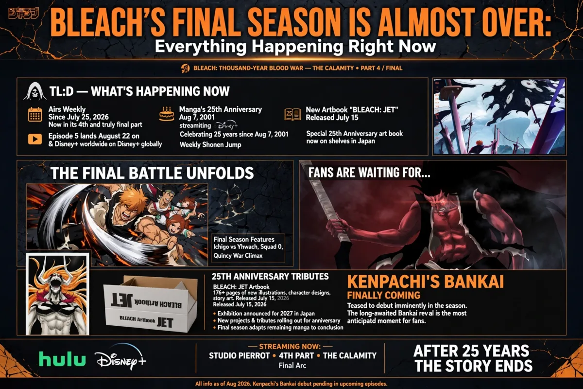 Bleach: Thousand-Year Blood War - The Calamity key art, marking the final season airing weekly alongside the manga's 25th anniversary.
