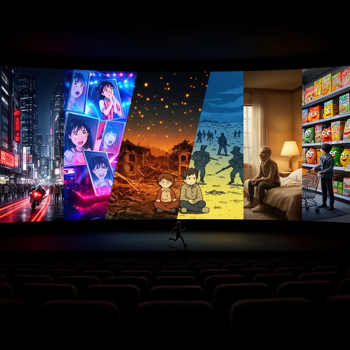 Best Animated Movies Made for Adults collage featuring Akira's cyberpunk streets, Perfect Blue, Grave of the Fireflies, Anomalisa, and Sausage Party.